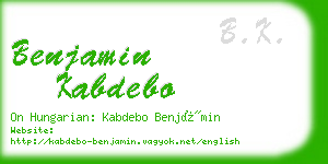 benjamin kabdebo business card